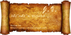Jónás Vitold névjegykártya